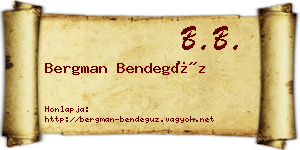 Bergman Bendegúz névjegykártya